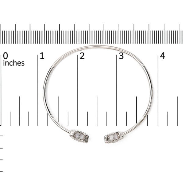 .925 Sterling Silver Diamond Accent Star Flexy Open Bangle Bracelet - alternate view 5