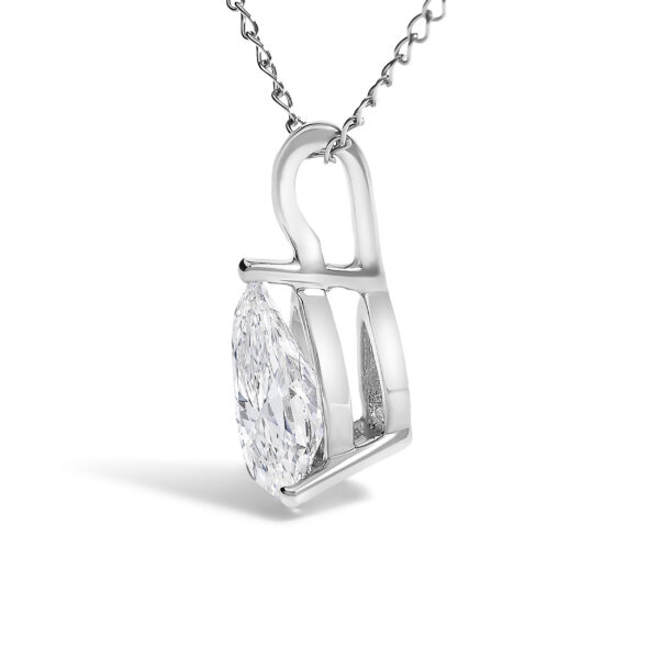 14K White Gold 3/4 Cttw Lab Grown Pear Diamond Solitaire Pendant Necklace - alternate view 3