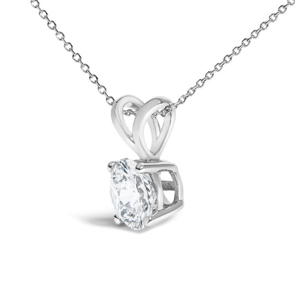 14K White Gold 1.00 Cttw Lab Grown Diamond Round Solitaire Pendant Necklace - alternate view 3
