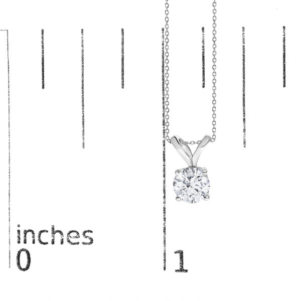 14K White Gold 1.00 Cttw Lab Grown Diamond Round Solitaire Pendant Necklace - alternate view 4