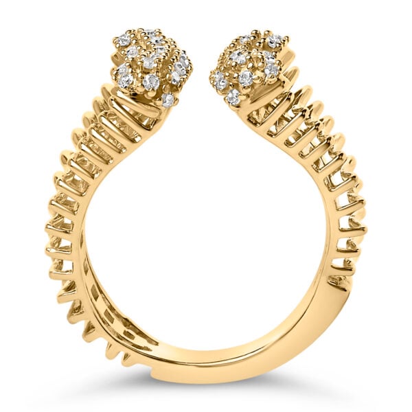 14K Yellow Gold Plated Silver 1/4 Cttw Diamond Asymmetrical Open Ring - Sterling Silver - alternate view 5