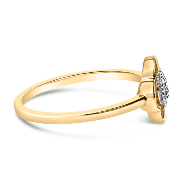 14K Yellow Gold Plated Silver Diamond Accent Clover Ring - Sterling Silver - alternate view 2