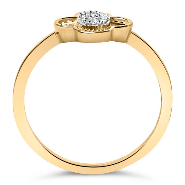 14K Yellow Gold Plated Silver Diamond Accent Clover Ring - Sterling Silver - alternate view 5