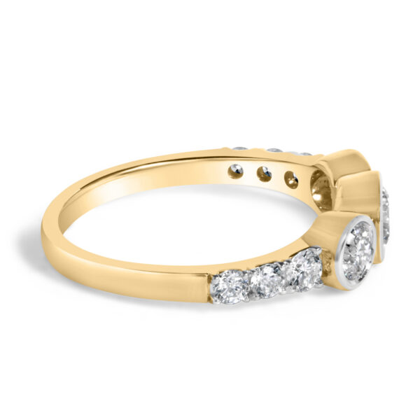 10K Yellow Gold Plated .925 Sterling Silver 1.0 Cttw Lab Grown Diamond Bezel Set Ring - alternate view 2