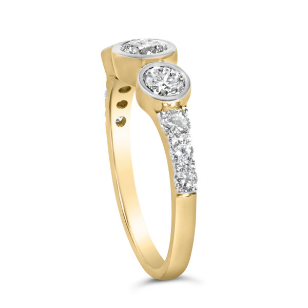 10K Yellow Gold Plated .925 Sterling Silver 1.0 Cttw Lab Grown Diamond Bezel Set Ring - alternate view 4