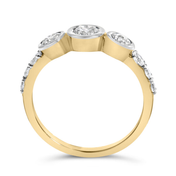 10K Yellow Gold Plated .925 Sterling Silver 1.0 Cttw Lab Grown Diamond Bezel Set Ring - alternate view 5