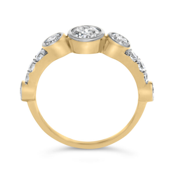 10K Yellow Gold Plated Silver 1.0 Cttw Round Lab Grown Diamond Bezel Station Ring - Sterling Silver - alternate view 5
