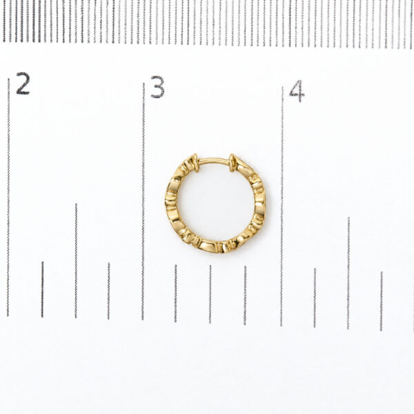 10K Yellow Gold Marquise Emerald and Diamond Bezel-Set Station Hoop Earrings - alternate view 4