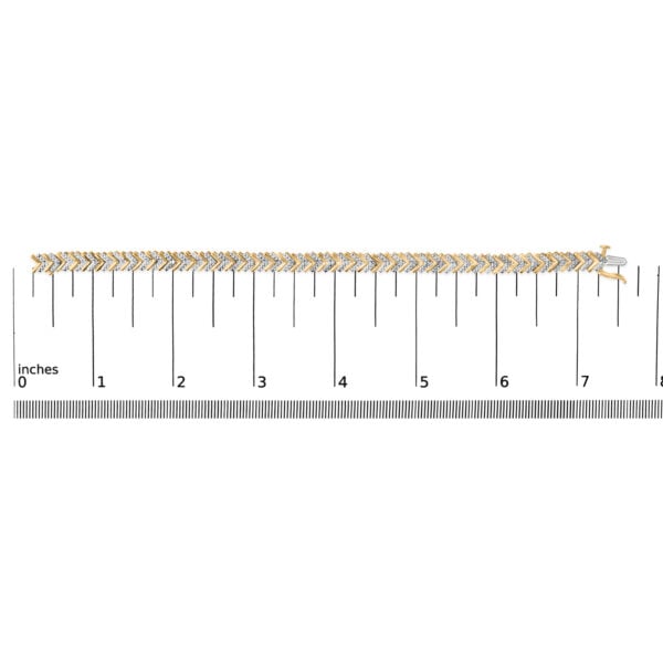 10K White and Yellow Gold 1/6 Cttw Diamond Chevron Link Bracelet - alternate view 4
