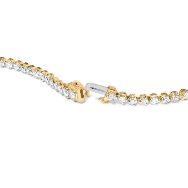 10K Yellow Gold 3.0 Cttw Prong Set Round Diamond Classic Tennis Bracelet - alternate view 2