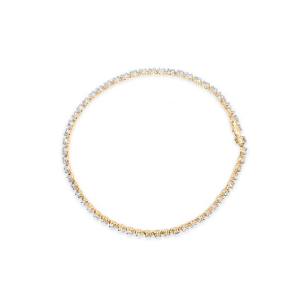 10K Yellow Gold 3.0 Cttw Prong Set Round Diamond Classic Tennis Bracelet - alternate view 3