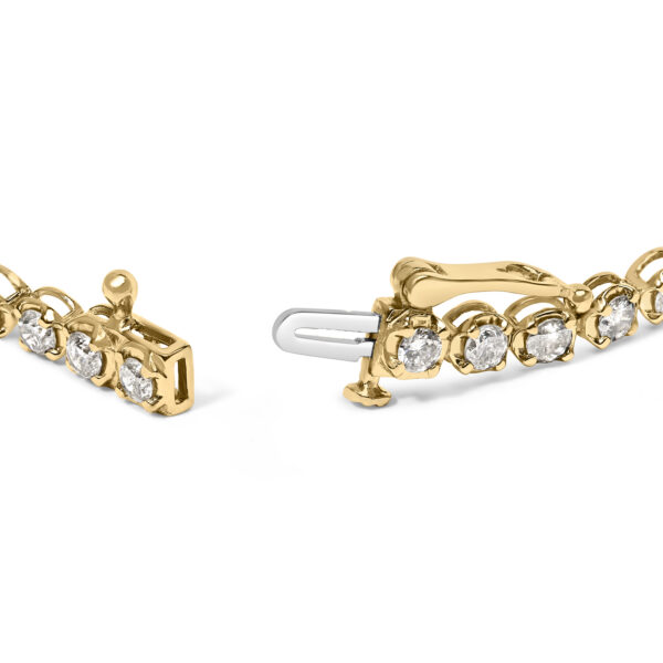 14K Yellow Gold Plated Sterling Silver 4.0 Cttw Diamond Tennis Bracelet - alternate view 2
