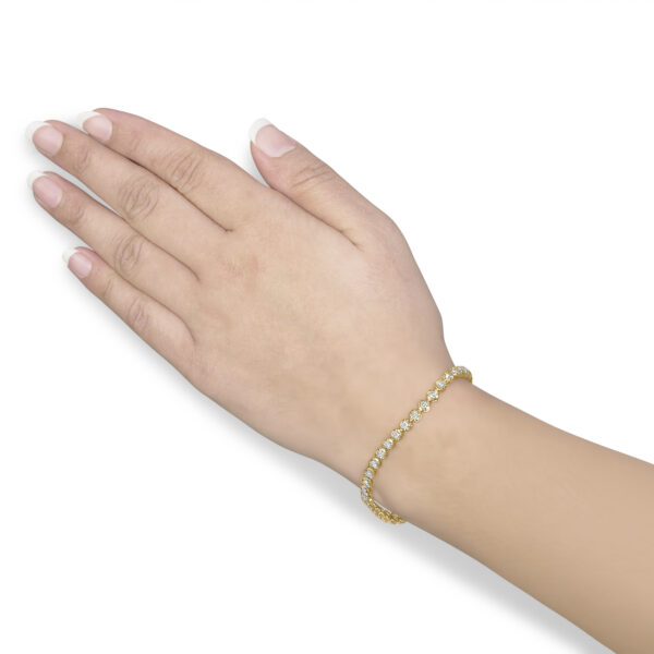 14K Yellow Gold Plated Sterling Silver 4.0 Cttw Diamond Tennis Bracelet - alternate view 5