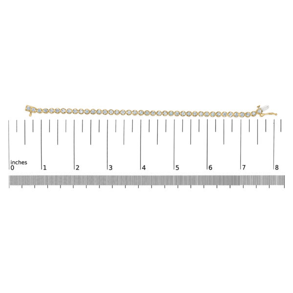 14K Yellow Gold Plated Sterling Silver 4.0 Cttw Diamond Tennis Bracelet - alternate view 4