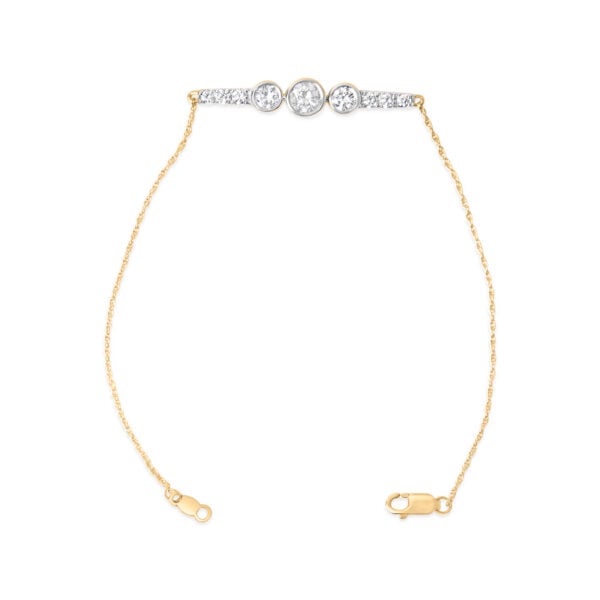 10K Yellow Gold Plated .925 Sterling Silver 1.0 Cttw Lab Grown Diamond Bezel Set Bracelet - alternate view 3