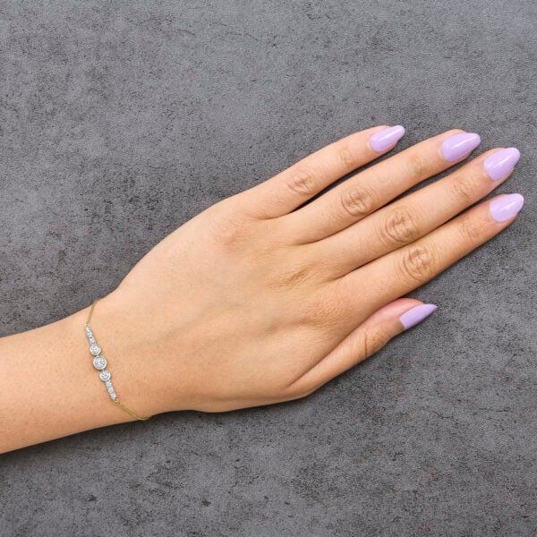 10K Yellow Gold Plated .925 Sterling Silver 1.0 Cttw Lab Grown Diamond Bezel Set Bracelet - alternate view 5