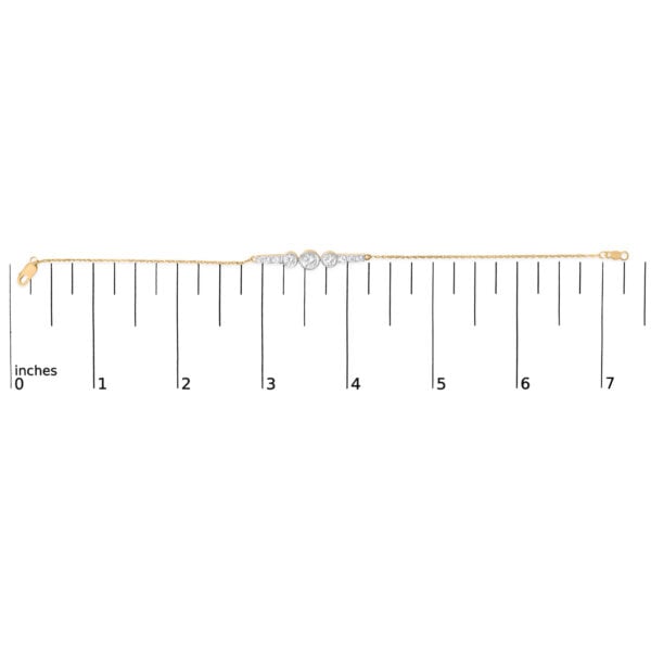 10K Yellow Gold Plated .925 Sterling Silver 1.0 Cttw Lab Grown Diamond Bezel Set Bracelet - alternate view 4
