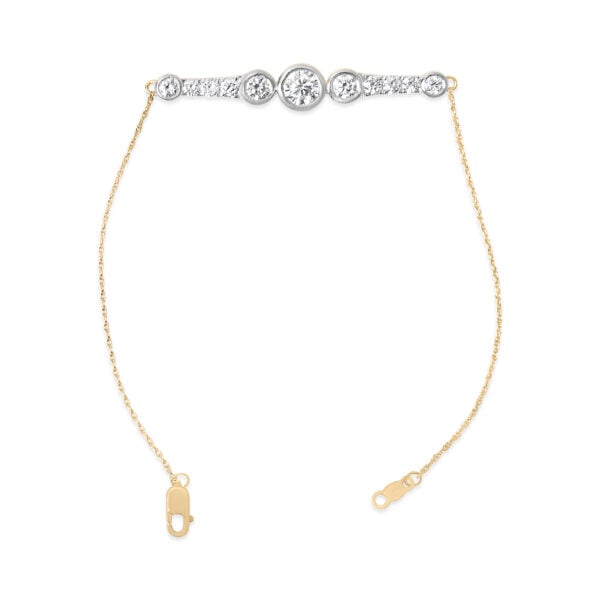 10K Yellow Gold Plated .925 Sterling Silver 1.50 Cttw Lab Grown Diamond Bezel Set Bracelet - alternate view 3