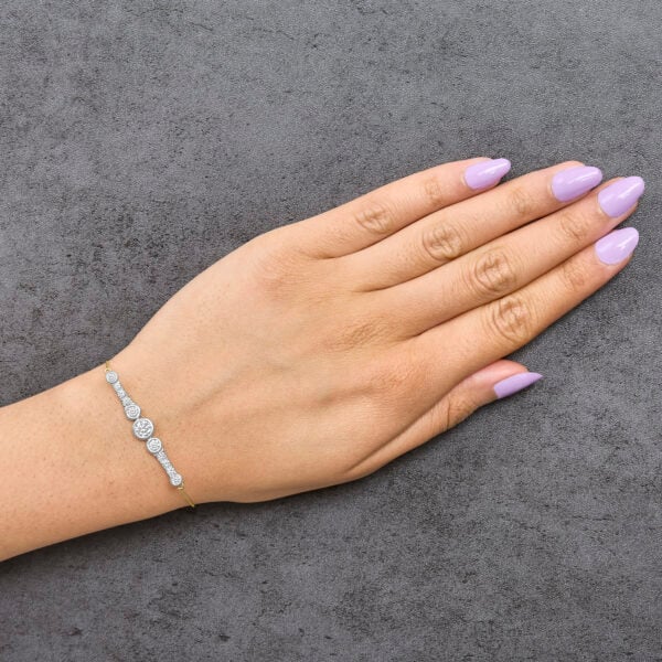 10K Yellow Gold Plated .925 Sterling Silver 1.50 Cttw Lab Grown Diamond Bezel Set Bracelet - alternate view 5