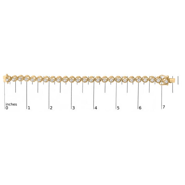 10K Yellow Gold Plated .925 Sterling Silver 2.0 Cttw Lab Grown Diamond Openwork Tennis Bracelet - alternate view 4