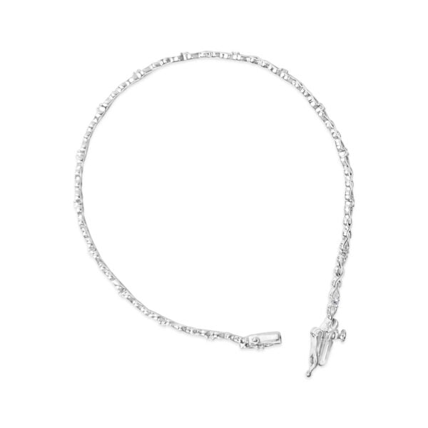 925 Sterling Silver 1/4 Cttw Round Diamond Infinity and X-Link Bracelet - alternate view 3