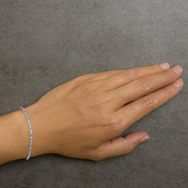 925 Sterling Silver 1/4 Cttw Round Diamond Infinity and X-Link Bracelet - alternate view 5