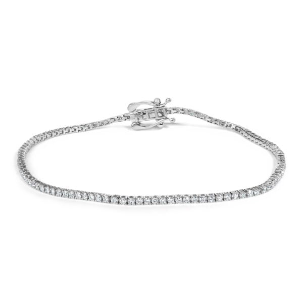 14K White Gold 1.0 Cttw Lab Grown Diamond Tennis Bracelet