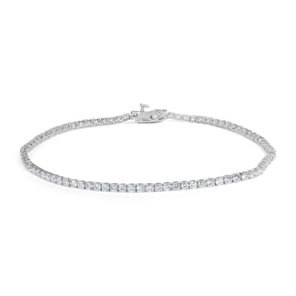 14K White Gold 2.0 Cttw Lab Grown Round Diamond Tennis Bracelet