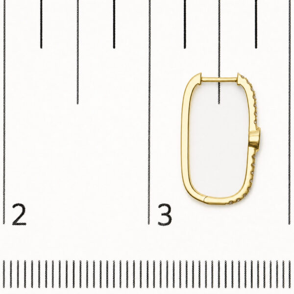 14K Yellow Gold 1/3 Cttw Marquise Diamond Rectangular Hoop Earrings - alternate view 4