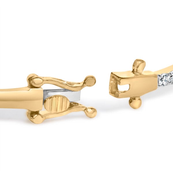 10K Yellow Gold Plated .925 Sterling Silver 2.0 Cttw Lab Grown Diamond Bezel Set Bangle Bracelet - alternate view 2