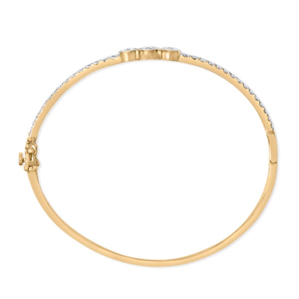 10K Yellow Gold Plated .925 Sterling Silver 2.0 Cttw Lab Grown Diamond Bezel Set Bangle Bracelet - alternate view 3
