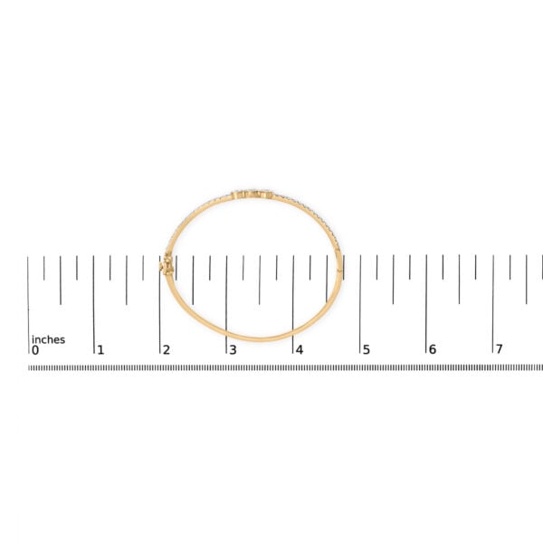 10K Yellow Gold Plated .925 Sterling Silver 2.0 Cttw Lab Grown Diamond Bezel Set Bangle Bracelet - alternate view 4