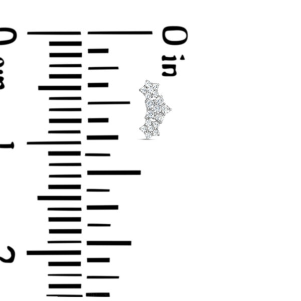 10K White Gold 1/3 Cttw Round Diamond Triple Snowflake Cluster Stud Earrings - alternate view 4