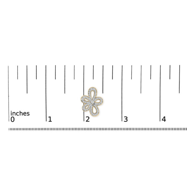 14K Yellow Gold Plated .925 Sterling Silver 1.0 Cttw Diamond Operwork Retro Floral Stud Earrings - alternate view 4