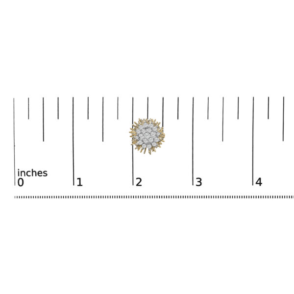 14K Yellow Gold Plated .925 Sterling Silver 1.0 Cttw Diamond Cluster Starburst Stud Earrings - alternate view 4