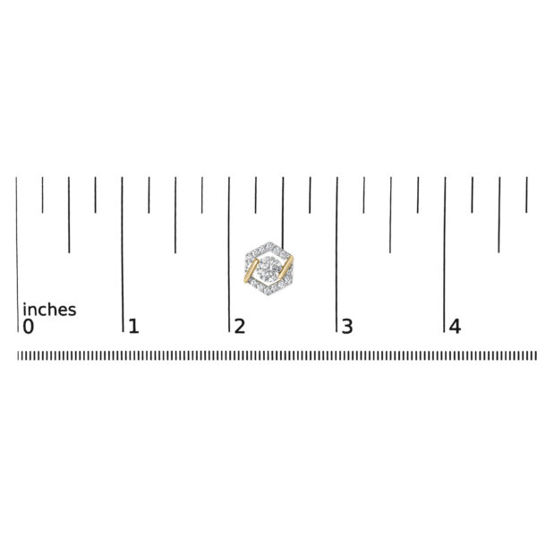 10K Yellow Gold Plated .925 Sterling Silver 2.0 Cttw Lab Grown Diamond Hexagon Halo Stud Earrings - alternate view 4