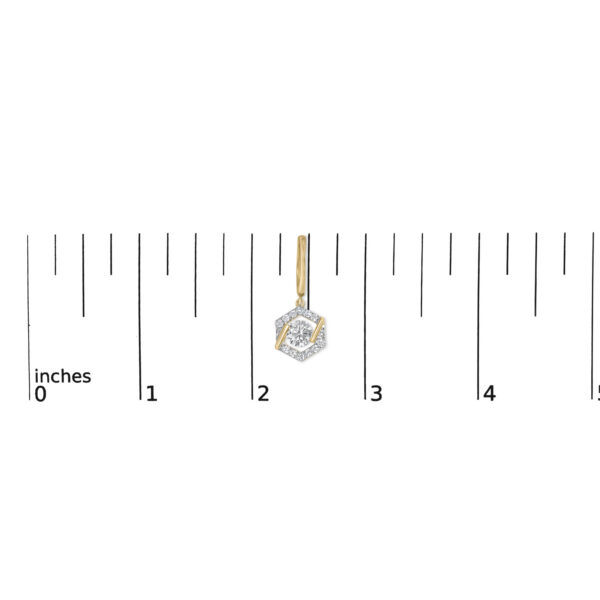 10K Yellow Gold Plated .925 Sterling Silver 2.0 Cttw Lab Grown Diamond Hexagon Halo Drop Earrings - alternate view 4