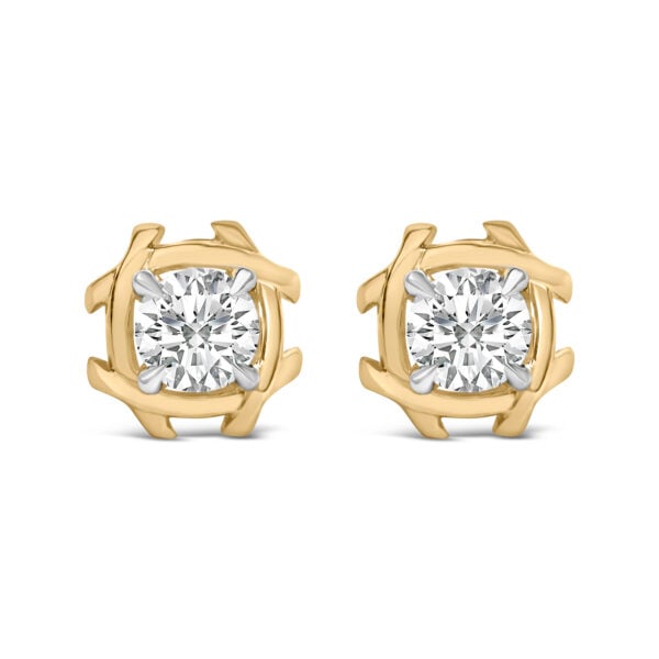 10K Yellow Gold Plated .925 Sterling Silver 1.0 Cttw Lab Grown Diamond Woven Stud Earrings