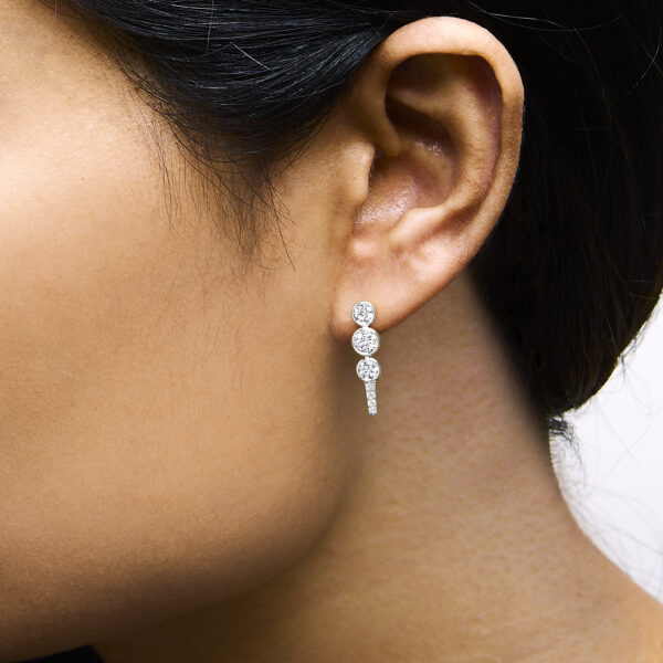 10K Yellow Gold Plated .925 Sterling Silver 1.0 Cttw Lab Grown Diamond Bezel Set Drop Earrings - alternate view 5