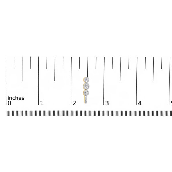 10K Yellow Gold Plated .925 Sterling Silver 1.0 Cttw Lab Grown Diamond Bezel Set Drop Earrings - alternate view 4