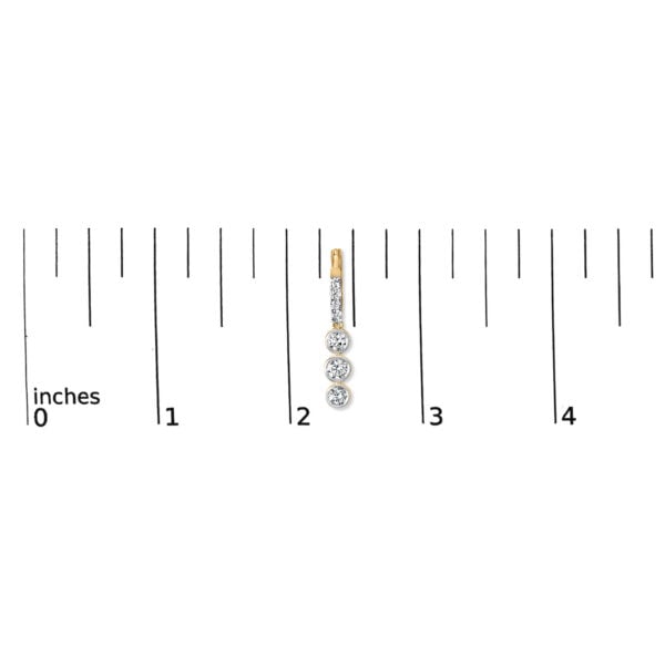 10K Yellow Gold Plated .925 Sterling Silver 1 1/2 Cttw Lab Grown Diamond Bezel Set Dangle Earrings - alternate view 4