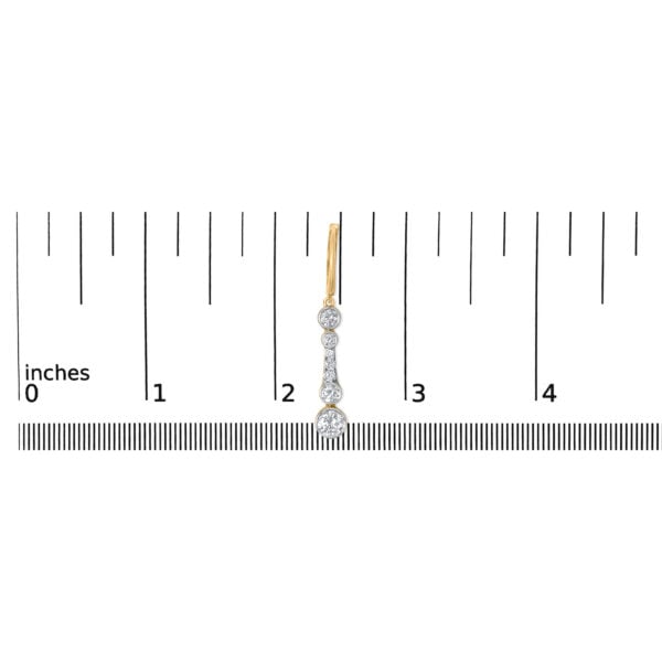 10K Yellow Gold Plated .925 Sterling Silver 2.0 Cttw Lab Grown Diamond Bezel Set Dangle Earrings - alternate view 4