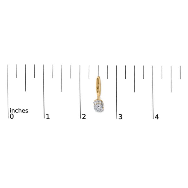 10K Yellow Gold Plated .925 Sterling Silver 2.0 Cttw Lab Grown Diamond Galaxy Halo Drop Earrings - alternate view 4