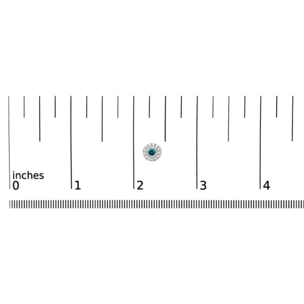 Sterling Silver 1/2 Cttw Round Blue and White Diamond Halo Stud Earrings - alternate view 4