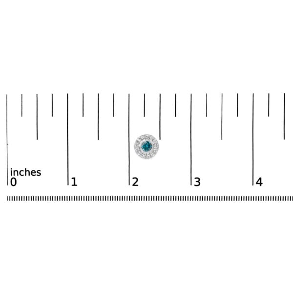 Sterling Silver 1.0 Cttw Blue and White Lab Grown Diamond Round Halo Stud Earrings - alternate view 4