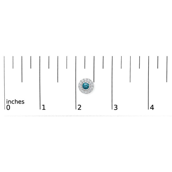 Sterling Silver 1 1/2 Cttw Blue and White Lab Grown Diamond Round Halo Stud Earrings - alternate view 4