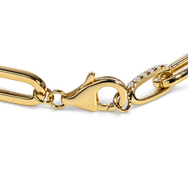 14K Yellow Gold 3/4 Cttw Diamond Paperclip Link Bracelet - alternate view 2