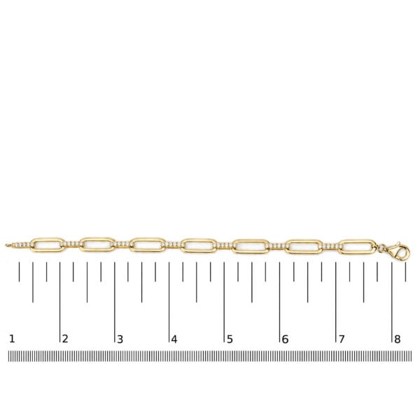 14K Yellow Gold 3/4 Cttw Diamond Paperclip Link Bracelet - alternate view 4