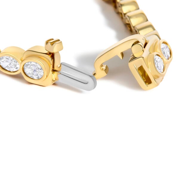 14K Yellow Gold 3 3/4 Cttw Oval Diamond East West Bezel Set Tennis Bracelet - alternate view 2