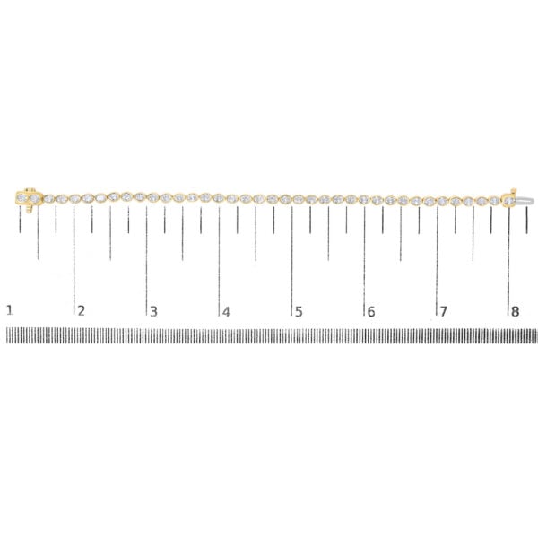 14K Yellow Gold 3 3/4 Cttw Oval Diamond East West Bezel Set Tennis Bracelet - alternate view 4